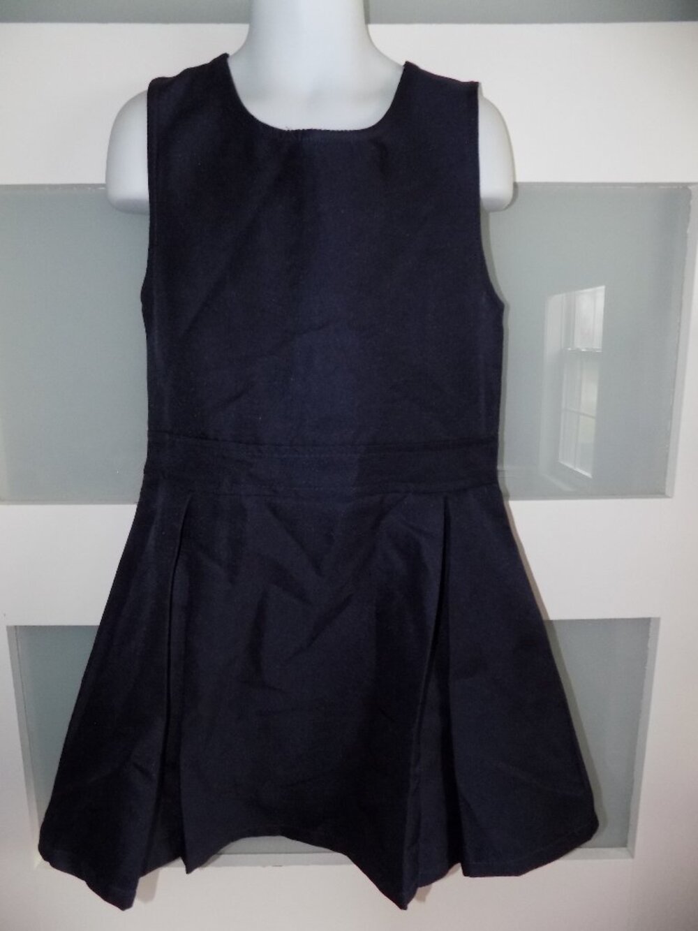 Beverly Hills Polo Club Navy Blue Sleeveless Pleated Uniform Dress Size 6 Girl's